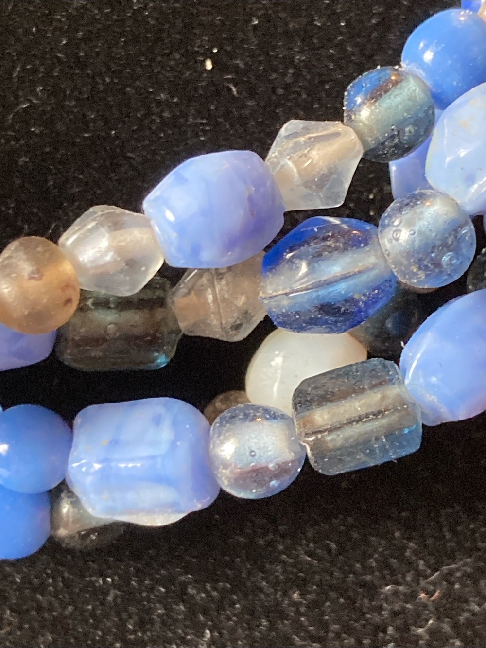 Multi-Strand Translucent Blue Beaded Necklace - Picture 2 of 8